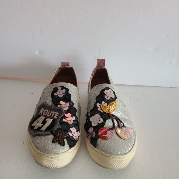 Coach slip on fashion sneakers Route 41 silver sz.5,5B - Picture 1 of 7